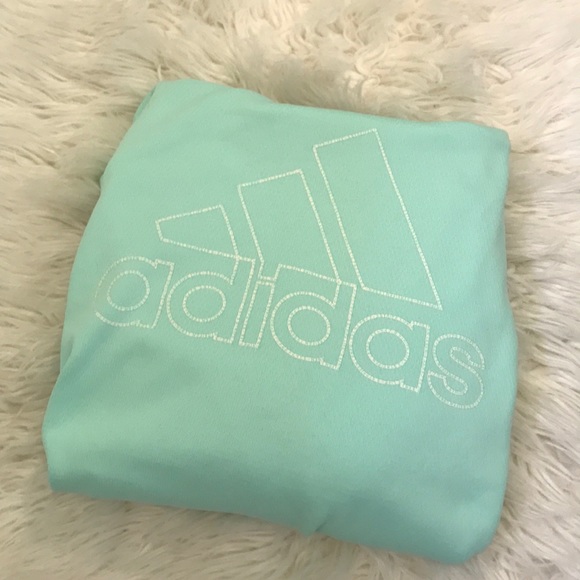 Light aqua colored adidas hoodie - Picture 1 of 3